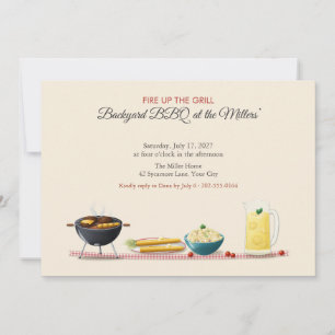 Backyard BBQ Party Cookout Invitation