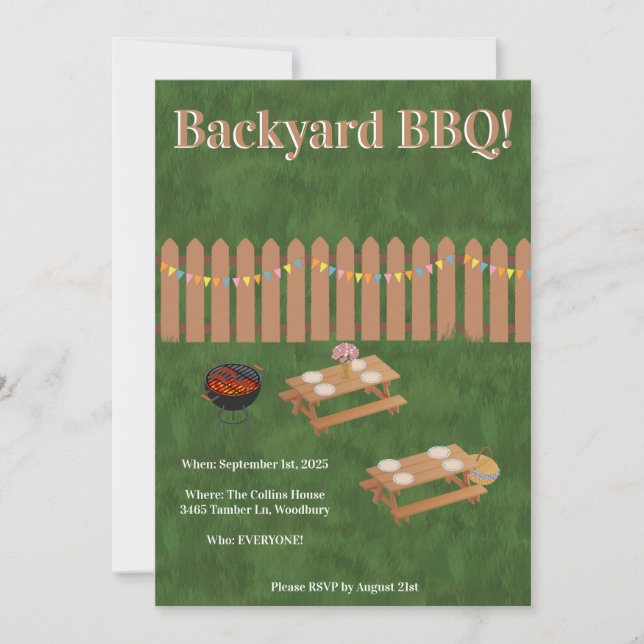 Backyard BBQ Party Invitation (Front)