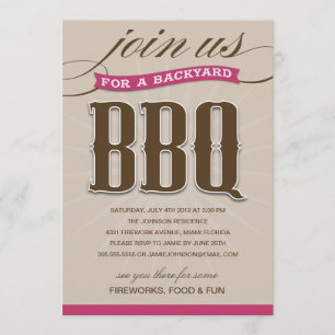 BACKYARD BBQ    PARTY INVITATION