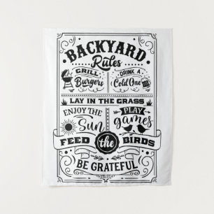 Backyard BBQ Rules Tapestry