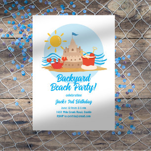 Backyard Beach Birthday Party Invitation