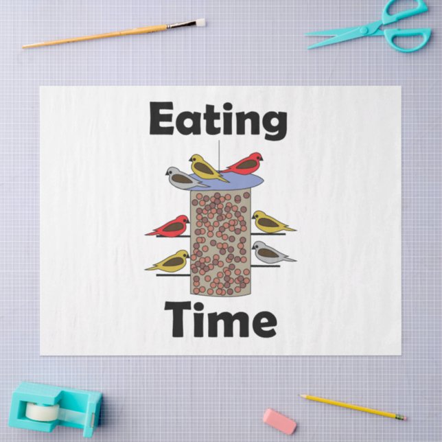 Backyard Bird Feeder Eating Time Bird Lover Tissue Paper (Craft)