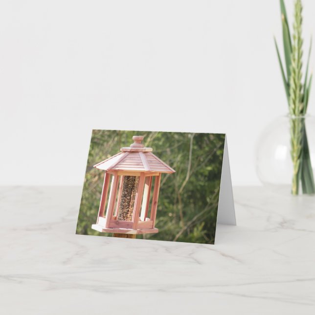 Backyard Bird Feeder Note Card (Front)