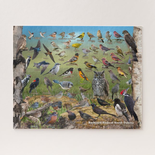 Backyard Birds of North Dakota Jigsaw Puzzle (Horizontal)