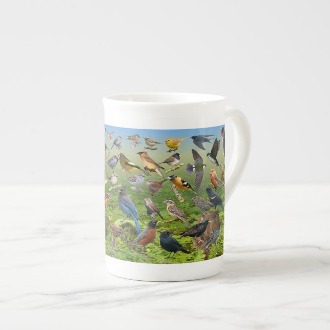 Backyard Birds Of the West Bone China Mug (Front Right)
