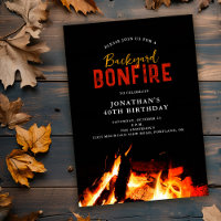 Backyard Bonfire Birthday Party invitation