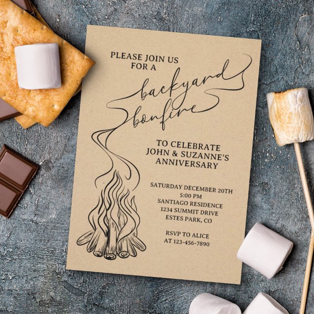 Backyard Bonfire Hand Drawn Invitation (Creator Uploaded)