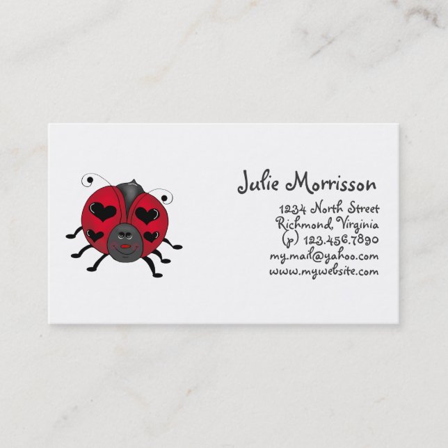 Backyard Buggies · Smiling Ladybug Business Card (Front)