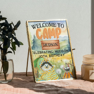 Backyard Camping Birthday Camp Out Party Welcome Poster