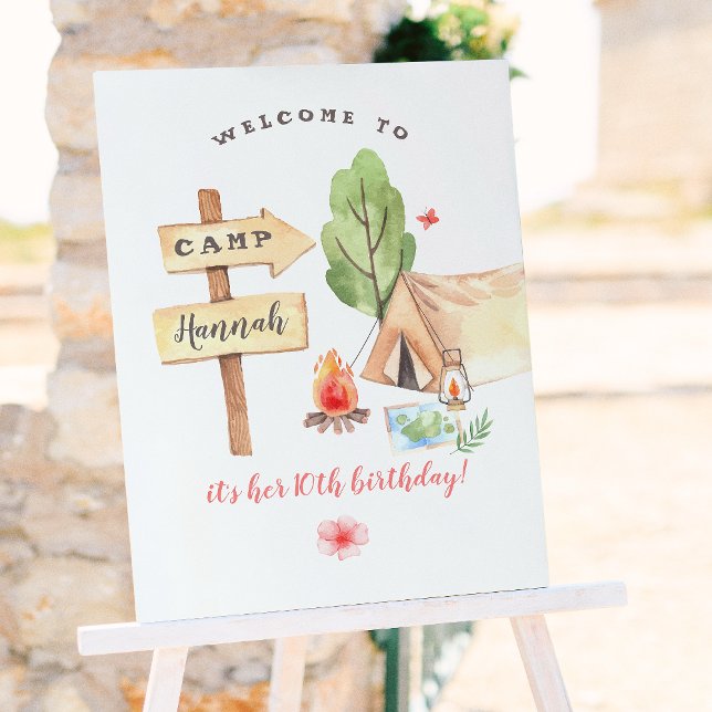 Backyard Camping Girls Birthday Party Poster (Creator Uploaded)