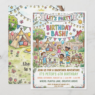 Backyard Campout Party Invitation