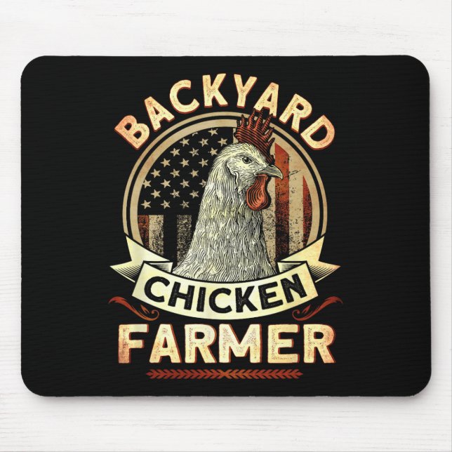 Backyard Chicken Farmer 4th Of July Usa Flag  Mouse Pad (Front)