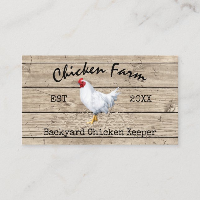 Backyard Chicken Keeper Business Card (Front)
