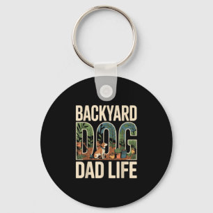 Backyard dog dad life key ring