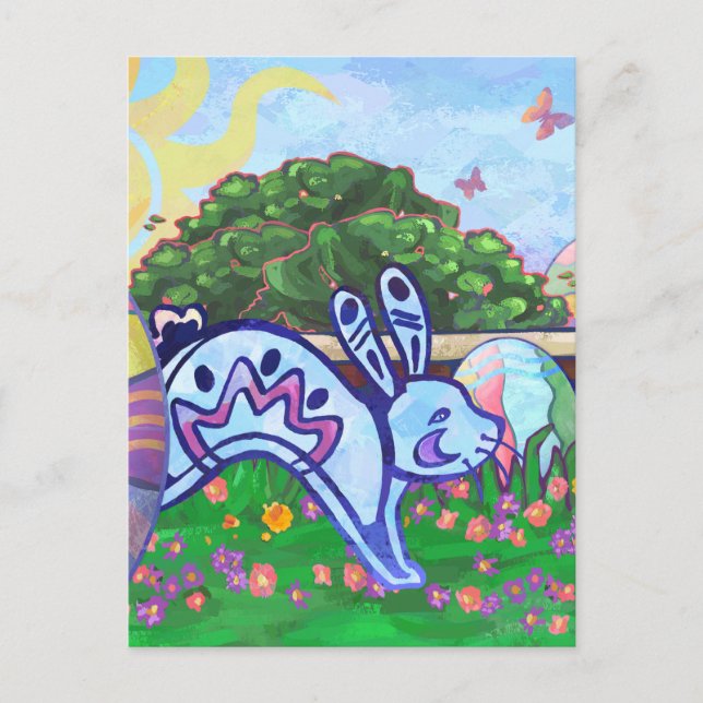 Backyard Easter Bunny Postcard (Front)