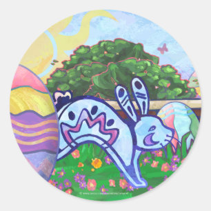 Backyard Easter Egg Hunt Round Sticker