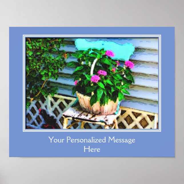 Backyard Flower Garden Chair Personalised Poster (Front)