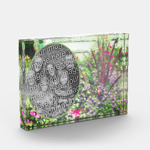 Backyard Flower Garden Painting Add Your Photo Block