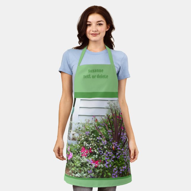 Backyard Flower Garden Personalised Apron (Worn)