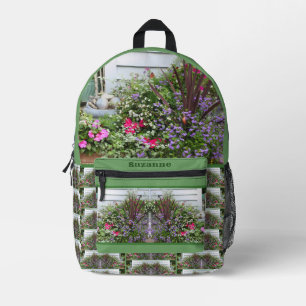 Backyard Flower Garden Personalised Printed Backpack