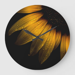 Backyard Flowers 28 Sunflower Large Clock