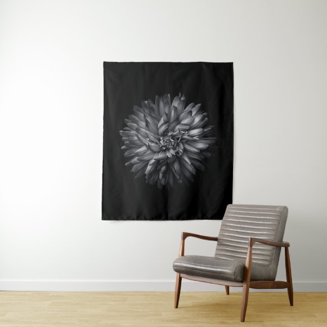 Backyard Flowers In Black And White 20 Tapestry (In Situ)
