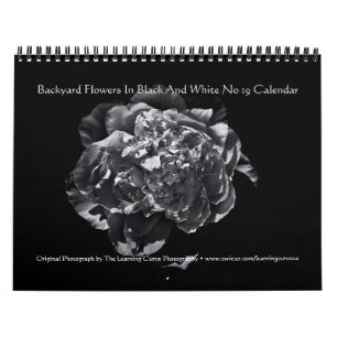 Backyard Flowers In Black And White No 19 Calendar