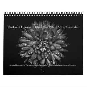 Backyard Flowers In Black And White No 45 Calendar