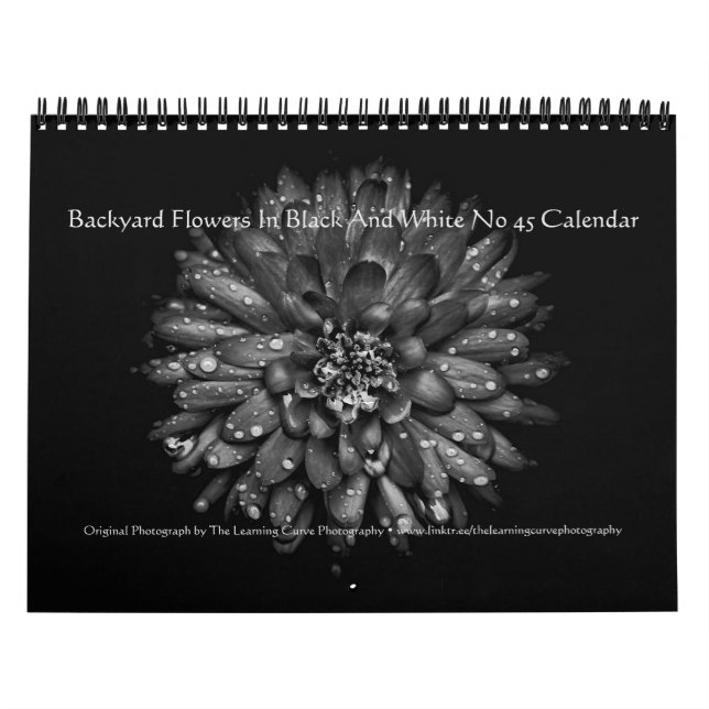 Backyard Flowers In Black And White No 45 Calendar (Cover)