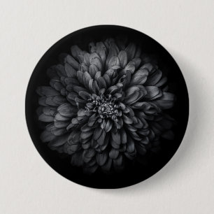 Backyard Flowers In Black And White No 68 7.5 Cm Round Badge