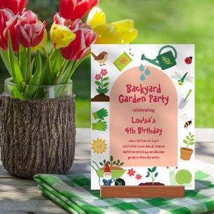 Backyard Garden Birthday Party Invitation