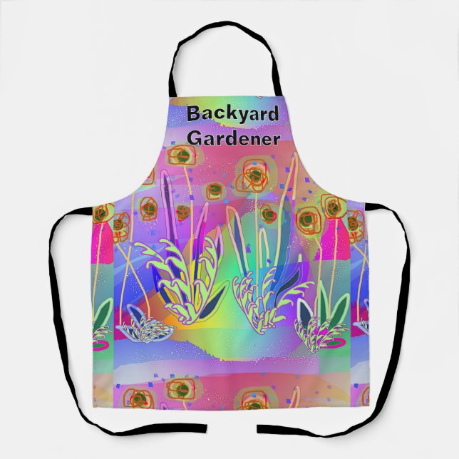 Backyard Gardener Floral   Apron (Front)