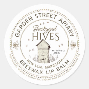 Backyard Hives Beeswax Lip Balm Label