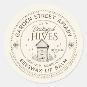 Backyard Hives Beeswax Lip Balm Label