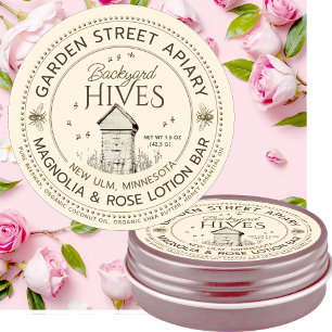 Backyard Hives Beeswax LOTION BAR LABEL