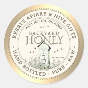 Backyard Hives Honey Label Hand Bottled Raw