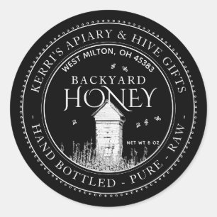 Backyard Hives Honey Label Hand Bottled Raw