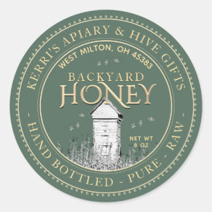 Backyard Hives Honey Label Hand Bottled Raw
