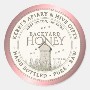 Backyard Hives Honey Label Hand Bottled Raw