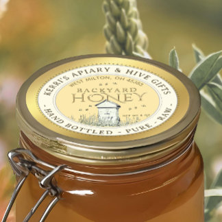 Backyard Hives Honey Label Hand Bottled Raw