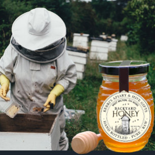 Backyard Hives Honey Label Hand Bottled Raw