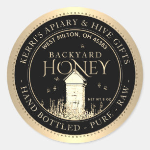 Backyard Hives Honey Label Hand Bottled Raw