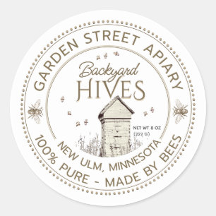 Backyard Hives Product Label Beekeeper Apiary