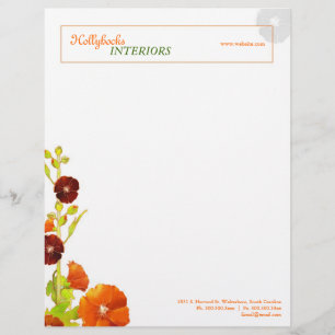 Backyard Hollyhocks Business or Personal Letterhead Template