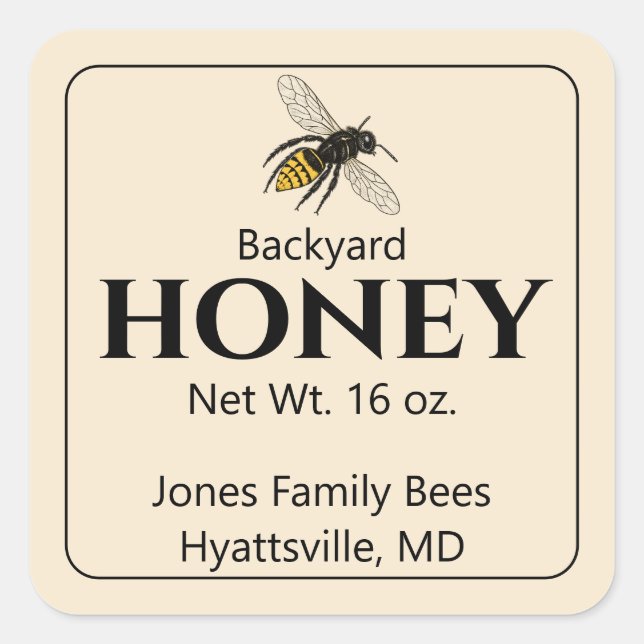Backyard Honey Jar Label (Front)