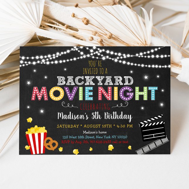 Backyard Movie Night Birthday Invitation (Creator Uploaded)