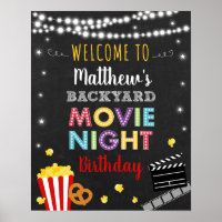 Backyard Movie Night Birthday Welcome