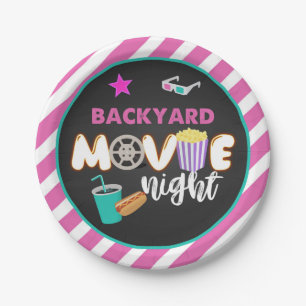 Backyard Movie Night Plate - Girl