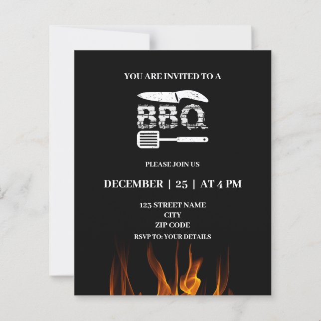 Backyard party bbq invitations (Front)
