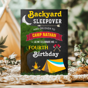 Backyard Sleepover Camping Birthday Party Invitation
